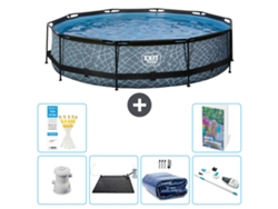 Exit-toys Piscina Exit Redonda - Efeito Pedra - 360x76 Cm - 7-peças S252