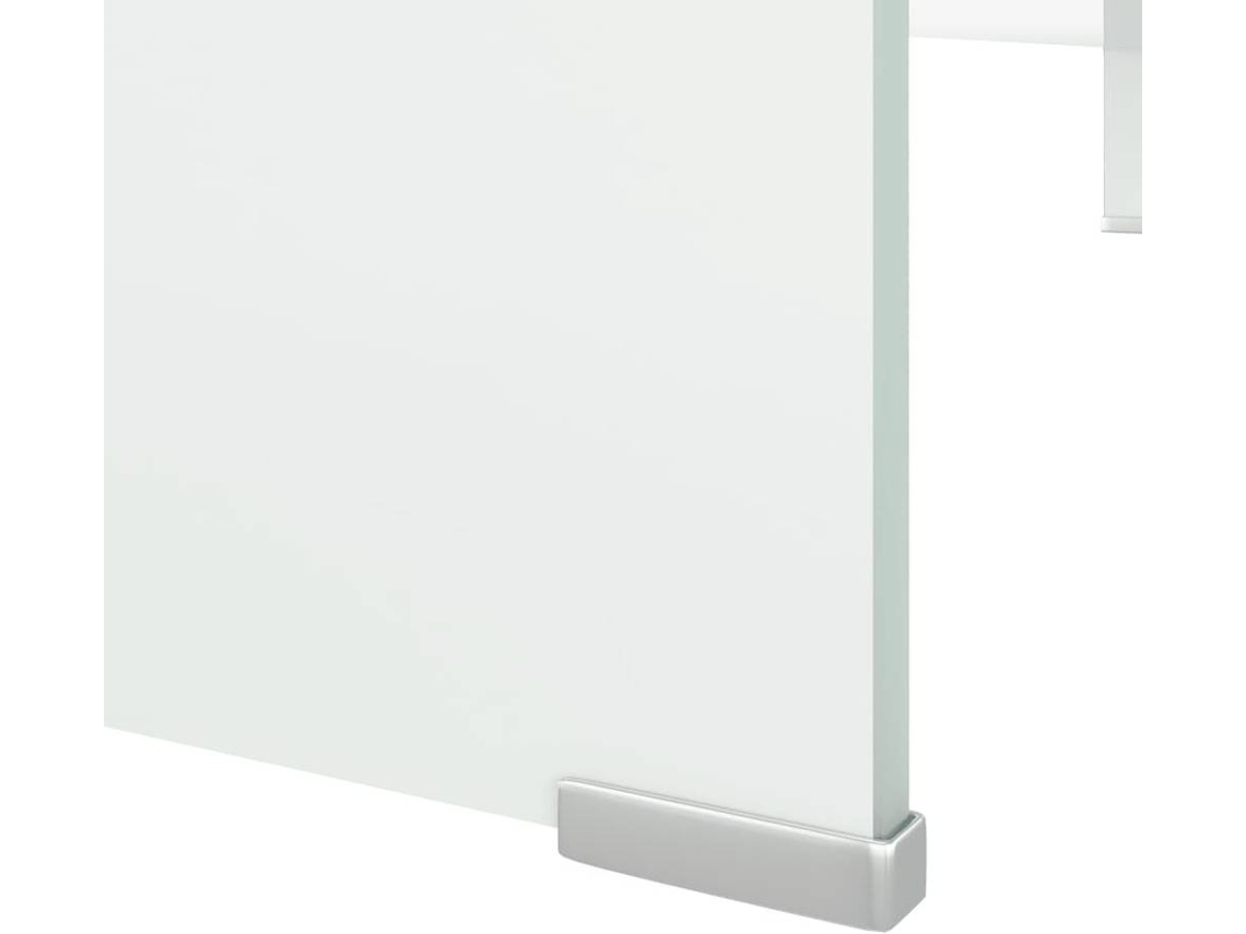 vidaXL Soporte para TV/Elevador monitor cristal blanco 110x30x13 cm