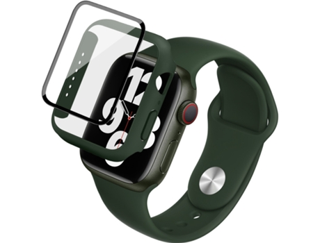 Correa de reloj inteligente para Apple Watch SE 2021 40 mm imak Banda de reloj de silicona Parte del bisel con película de vidrio templado (verde o...