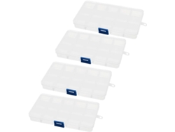 Piezas De Caja Contenedora Rectangular Desmontable De Plástico Blanco Transparente Con 15 Ranuras