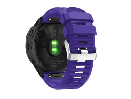 Correa de Silicona grano cruzado para Garmin Fenix 7X/6X Sapphire GPS/6X Pro/6X GPS/5X GPS/5X Plus - purpúreo
