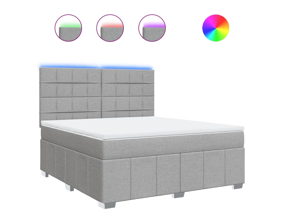 Maison Exclusive - Cama Box Spring Con Colchón Tela Gris Claro 180x200 Cm