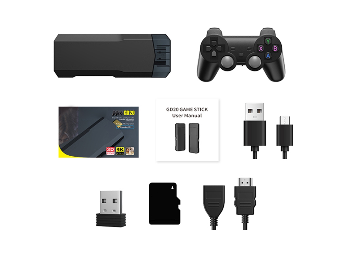 Consola De Videojuegos Game Stick 4k Hd De 128 Gb Con Mando Inalámbrico 2.4g Y 50.000 Juegos Clásicos.