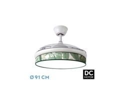 Ventilador DC Moda 72W Blanco/Hoja Verde 3 Aspas FABRILAMP