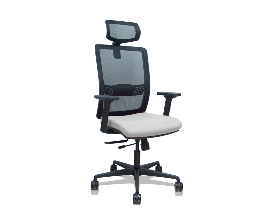 Silla De Oficina Haches Con Mecanismo Sincro/traslack Tapizada Con Tela Color Gris Claro Y Malla Color Negro