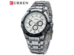 Reloj de cuarzo de precisión para hombre (blanco), ideal para negocios, con efecto de tres esferas.