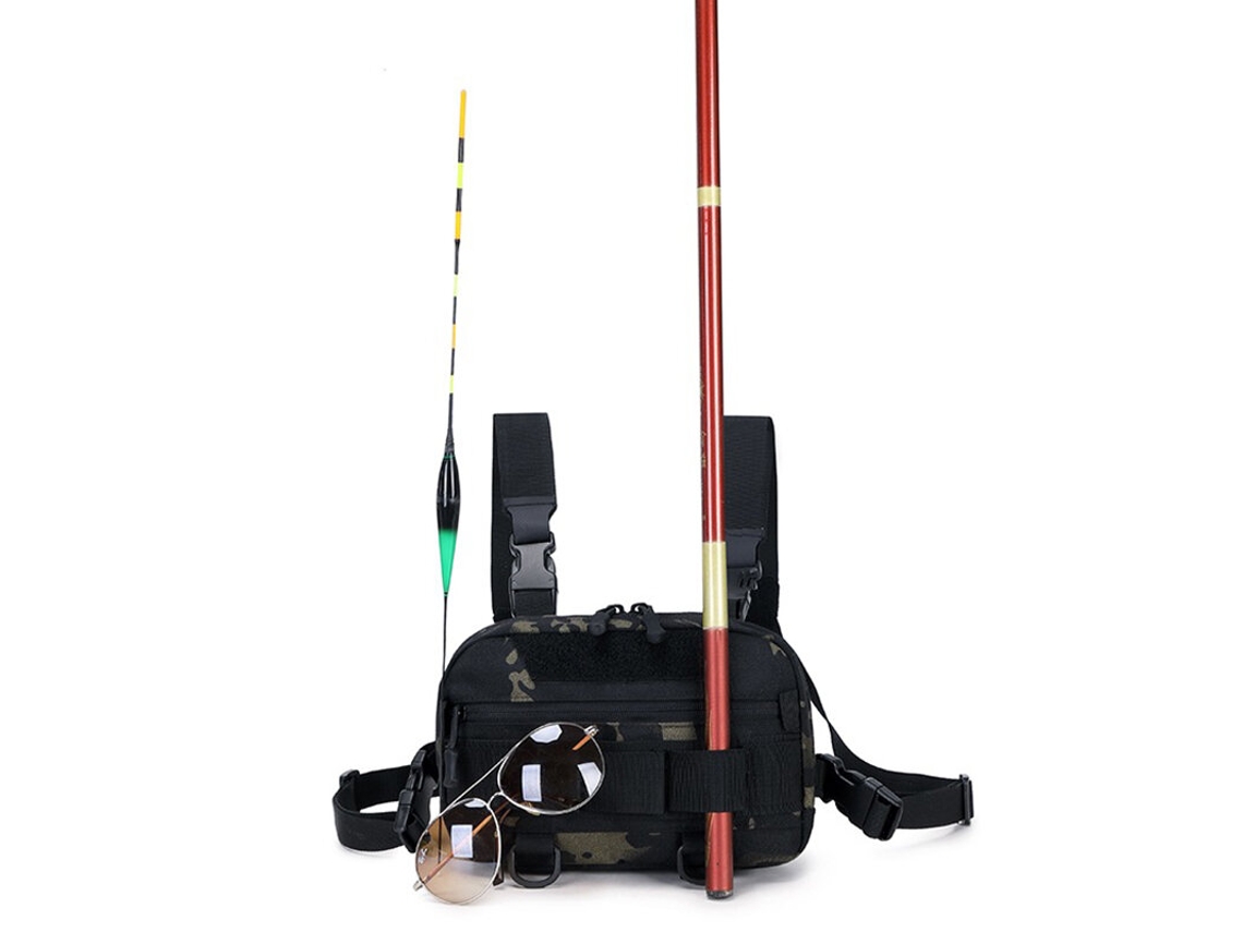 Ipree Peito Bolsa Impermeável Nylon Molle Preta Pesca Tática Mochila Masculina Escalada Camping Colete Viagens Ar Livre Pochete