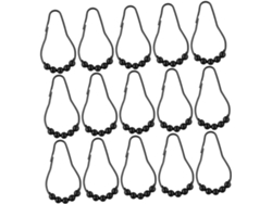 Juego De 20 Ganchos Para Cortinas De Acero Inoxidable 304 Con Revestimiento Electroforético Negro,
