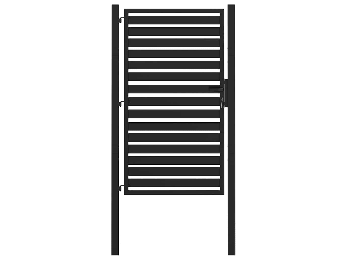 Puerta de jardín de aluminio negro con cerradura 100x150 cm MAISON EXCLUSIVE