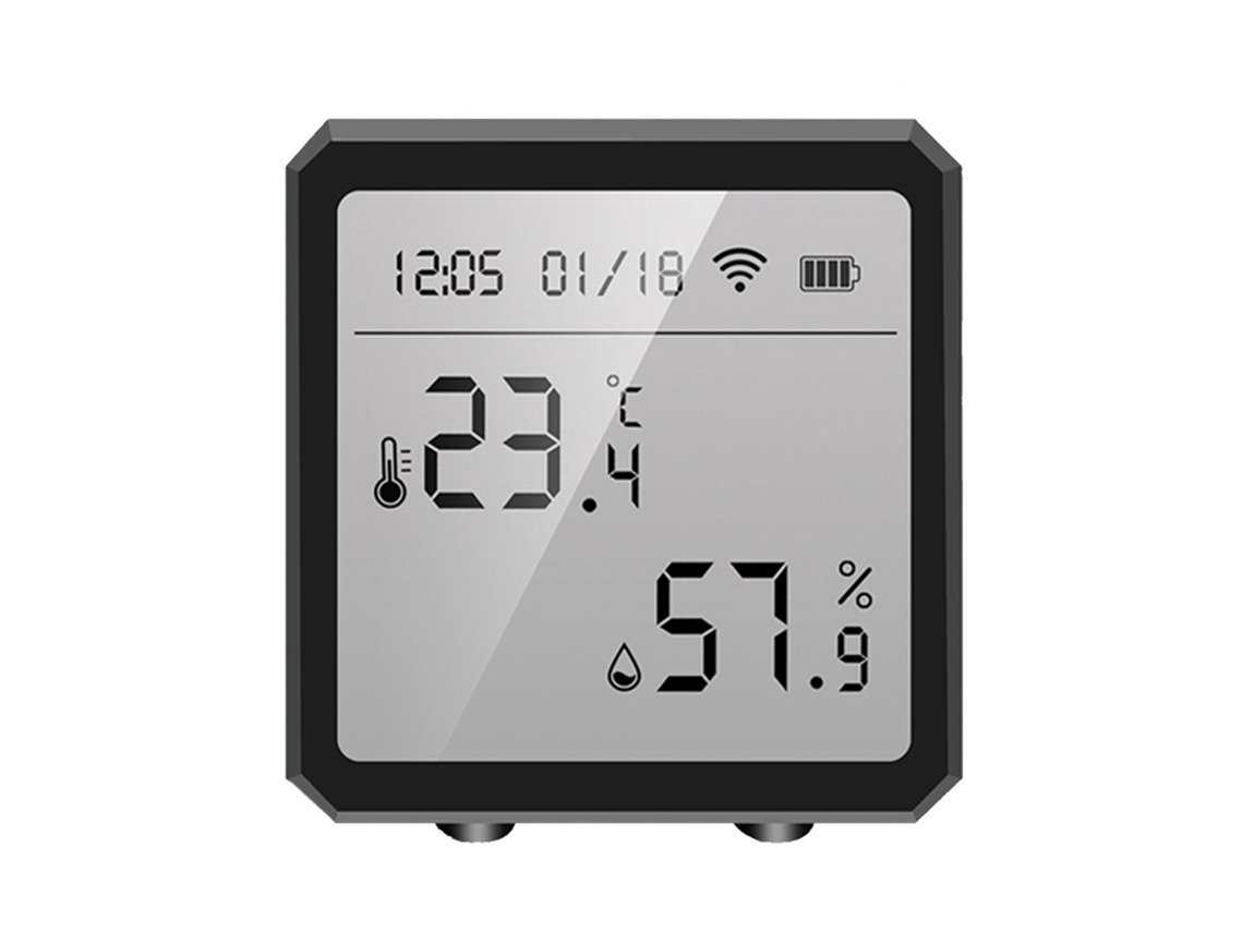 2026-sensor Inteligente Wifi De Temperaturay Humedad Con Pantalla Digitalinterior Higrómetro Termómetro Compatible Con Alexa Control Por Voz Negro