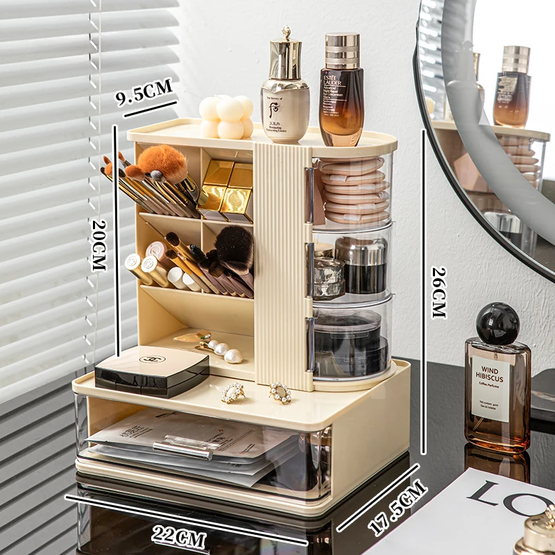 Gabinete De Almacenamiento De Cosméticos (cremoso), Gabinete De Almacenamiento Y Exhibición De Cosméticos Para Dormitorio