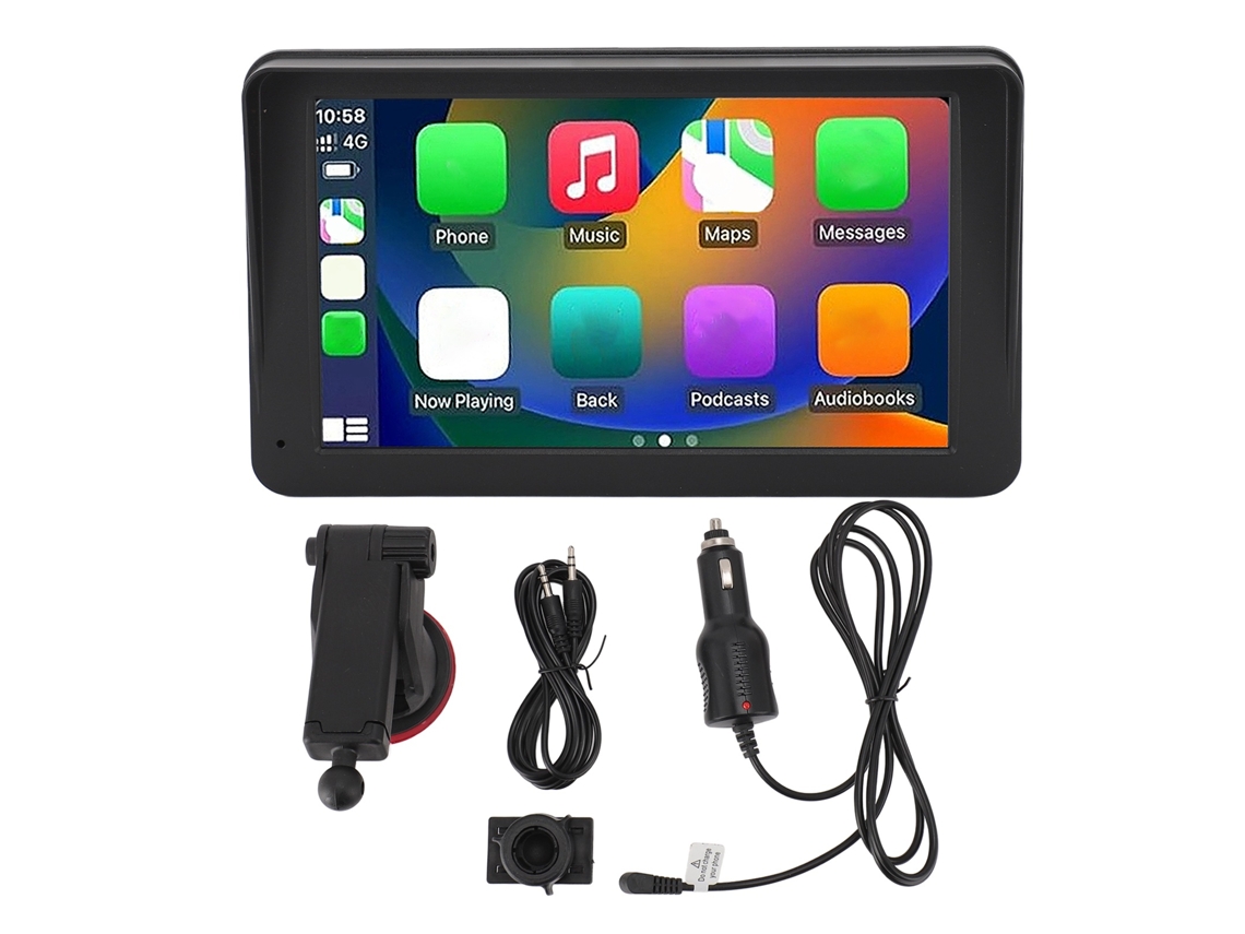 Autorradio Portátil De Doble Din Con Pantalla Táctil De 7 Pulgadas, Control Por Voz, Bluetooth Y Navegación.