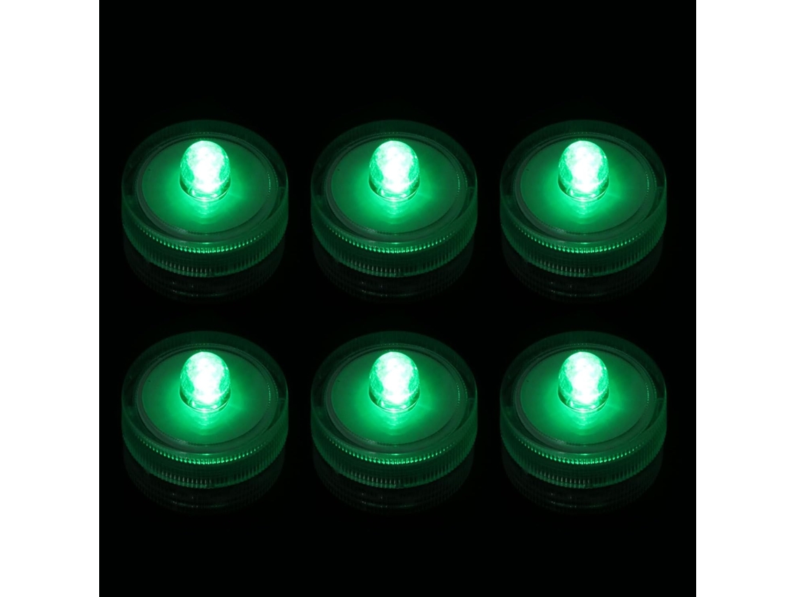 Juego De 6 Velas Led Verdes Impermeables, Velas Para El Día De San Patricio.