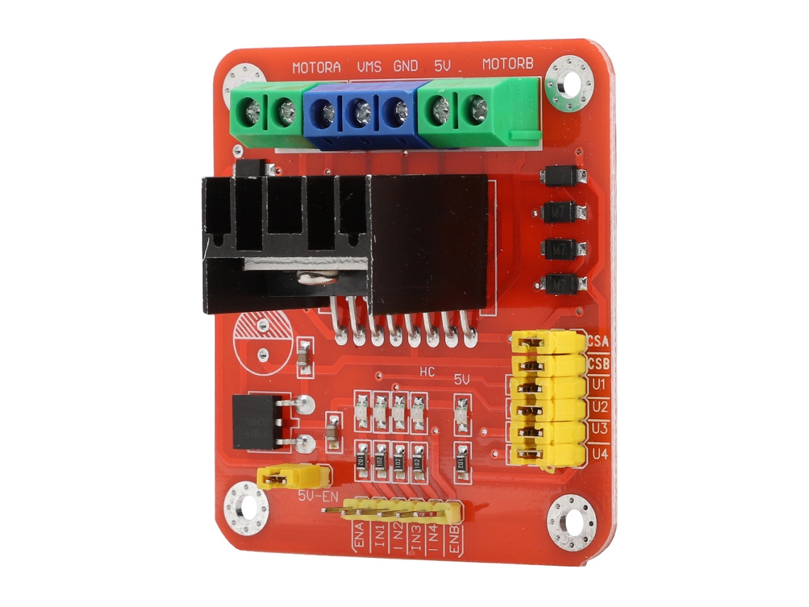 Módulo controlador de motor L298 que controla un motor de CC de 2 canales de 3,30 V