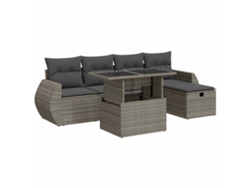 Maison Exclusive - Set De Muebles De Jardín 6 Pzas Y Cojines Ratán Sintético Gris
