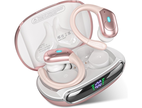 Auriculares inalámbricos Auriculares Bluetooth Reproducción de 80 horas con pantalla LED Estuche de carga inalámbrico Auriculares con cancelación d...