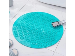 (verde) Alfombrilla De Ducha Redonda Antideslizante, Con Ventosa Fuerte, Con Borlas De Masaje Elevadas, Fabricada En Goma.