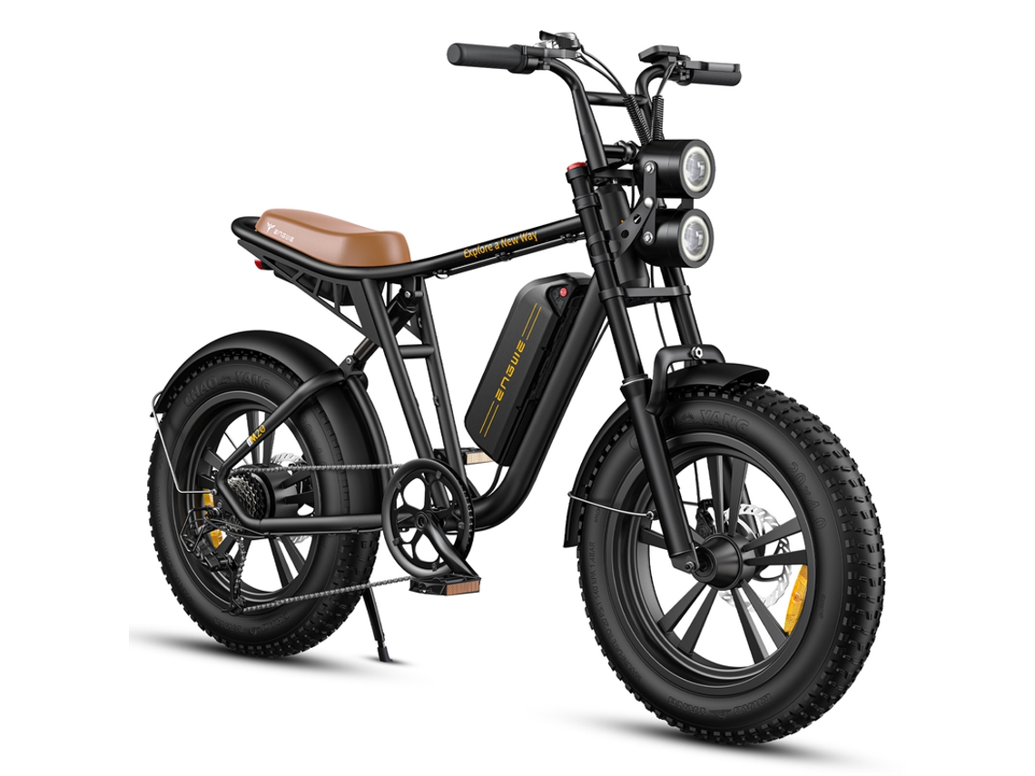 Bicicleta eléctrica Engwe M20, neumáticos anchos de 20x4.0 pulgadas, 750 W, velocidad máxima de 45 km/h, batería de 48 V y 13 Ah, autonomía de 75 km, frenos de disco dobles, color negro