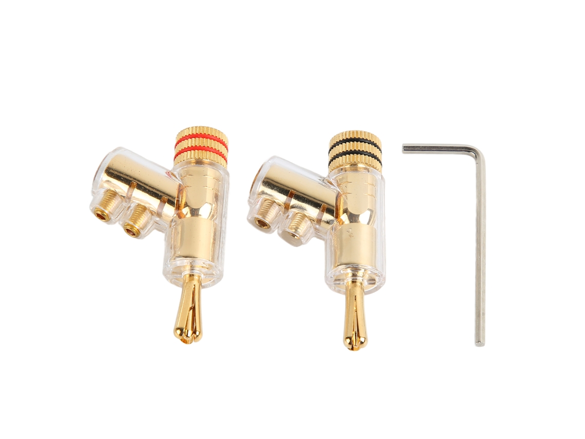 Plugs Banana Com Trava De Cobre Revestido Em Ouro Para Cabo De Alto-falante Solderless 6mm