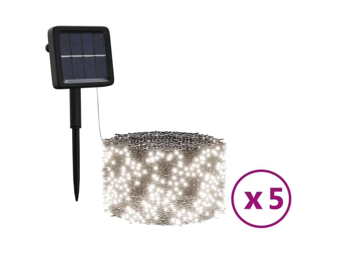 Juego De 5 Luces Solares Blancas De Plástico*