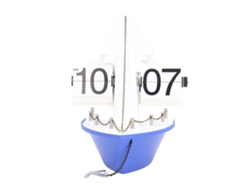 Ats-reloj De Mesa Volteable Retro Velero Con Pantalla Digital Precisa, Funciona Con Pilas, Azul Para Hogar Y Oficina