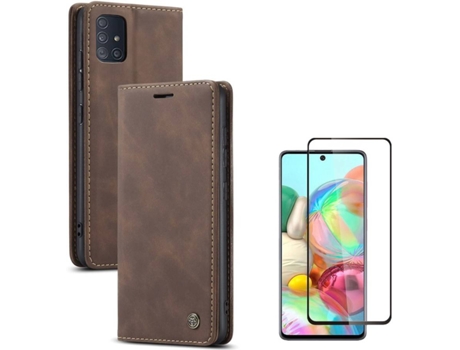 Carcasa y Protector Samsung A51 Livro Caseme Elite Marrón