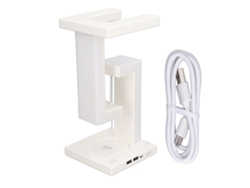 2026-lámpara De Mesa Magnética Levitante Con 3 Niveles De Toque, Led Y Carga Inalámbrica Para Teléfonos Blanco
