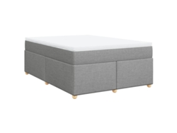 Maison Exclusive - Cama Box Spring Con Colchón Tela Gris Claro 140x200 Cm
