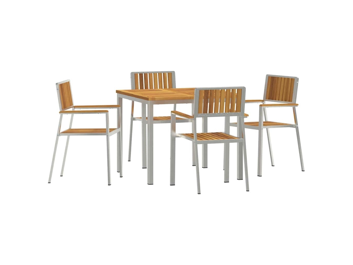 Maison Exclusive - Conjunto De Jantar Para Exterior 5 Pcs Madeira Sólida De Acácia
