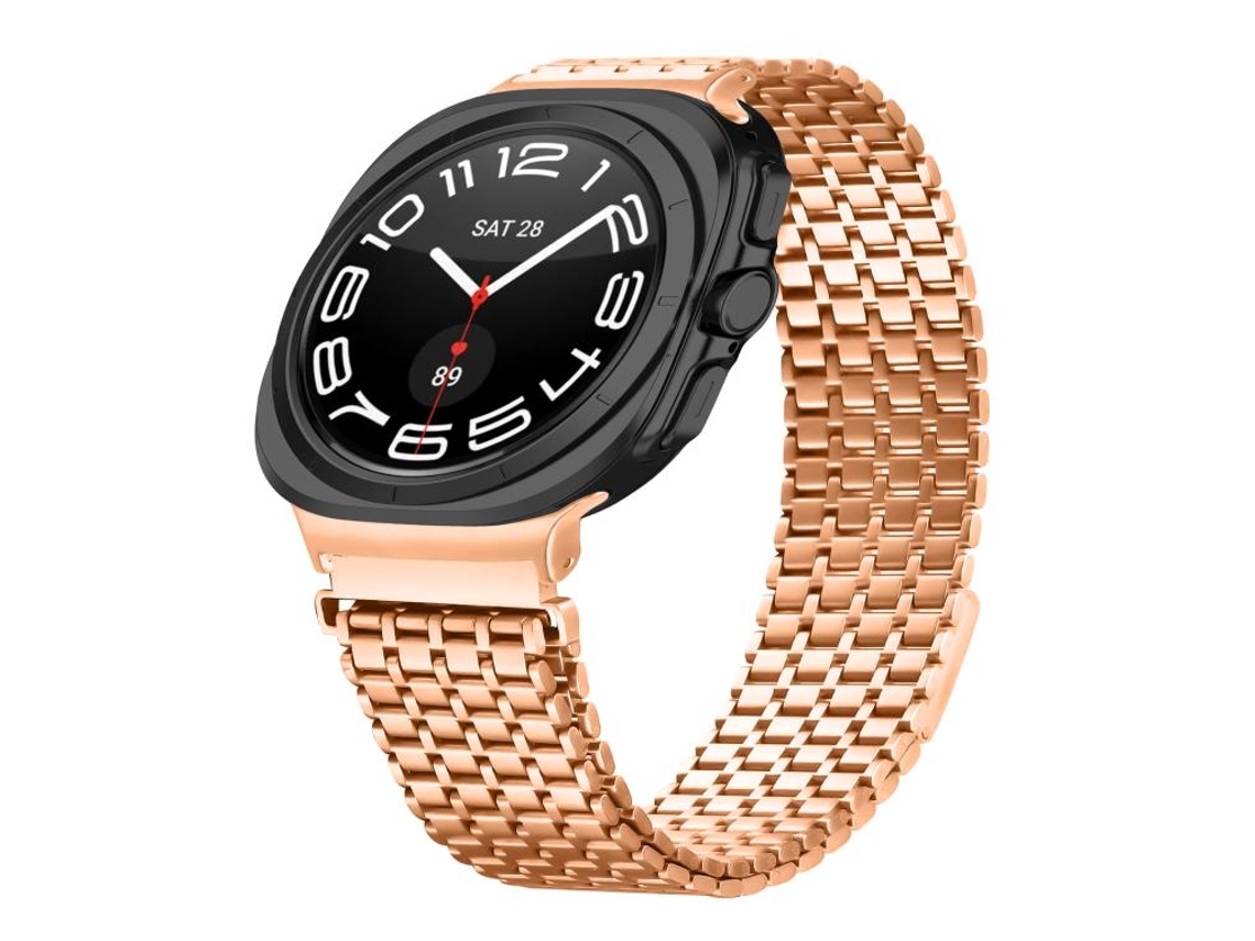 Pulsera para Samsung Galaxy Watch Ultra - Acero inoxidable con cierre magnético de nueve cuentas (47 mm)