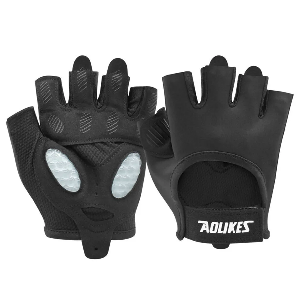Guantes deportivos transpirables (negros, talla L) — Unisex, ideales para ciclismo y levantamiento de pesas.