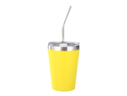 Vaso infantil de acero inoxidable de 12 oz con tapa hermética, pajita y funda de silicona, sin BPA, aislado