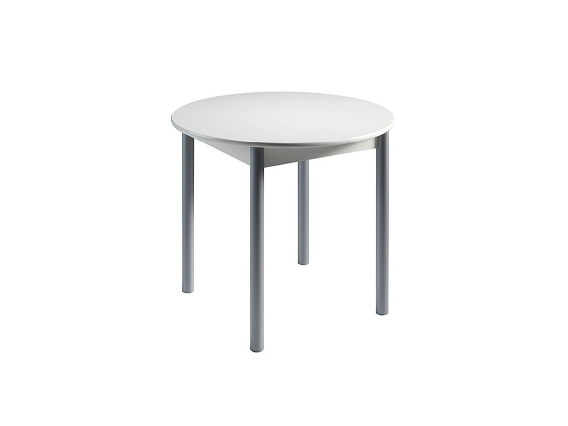 Mesa De Cocina Circular Madera Agos MOMMA HOME (Blanco - Aglomerado -90/120x90x75,5 cm)