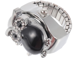 Anillo Diseño Retro Aleación Negra Decorativo Cómodo Diario Estilo Creativo Búho Uso