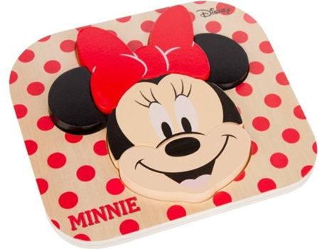 Juguete de Madera WOOMAX Puzle Disney Minnie Mouse (6 Piezas - Edad Mínima: 12 meses)