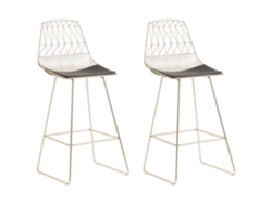 Conjunto de 2 cadeiras de bar BELIANI Preston de Aço Dourado 50x55x111