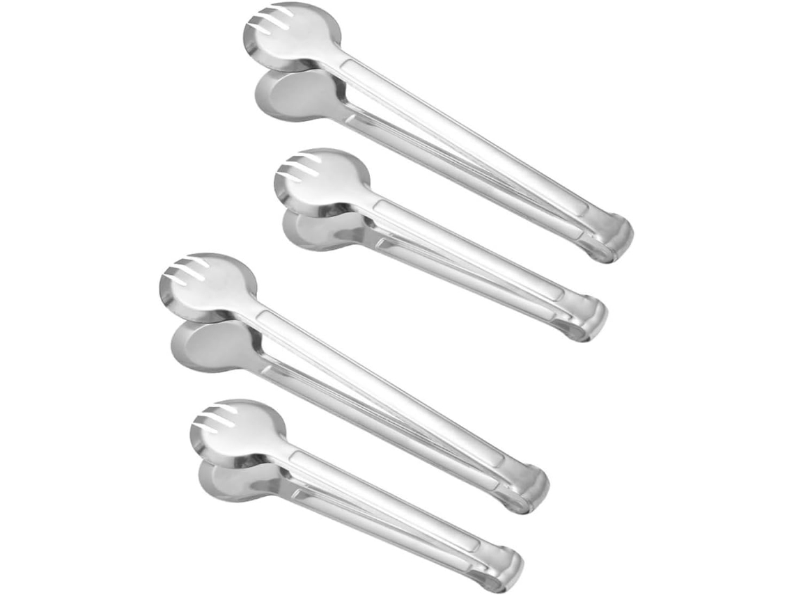 Pinzas Multifuncionales Antideslizantes De Acero Inoxidable De 4 Piezas Para Alimentos, Ideales Para La Cocina.