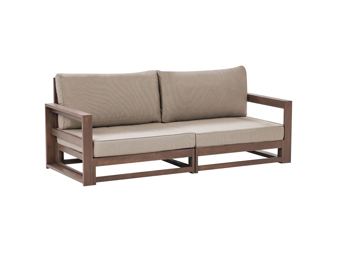 Sofá de 2 plazas BELIANI Timor de Madera de acacia con certificado FSC® Madera oscura 184x75x72