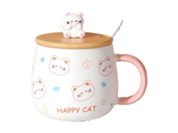 Encantadora taza de café de cerámica, porcelana de alta calidad con un hermoso patrón para un escritorio estético, apta para microondas y lavavajillas.