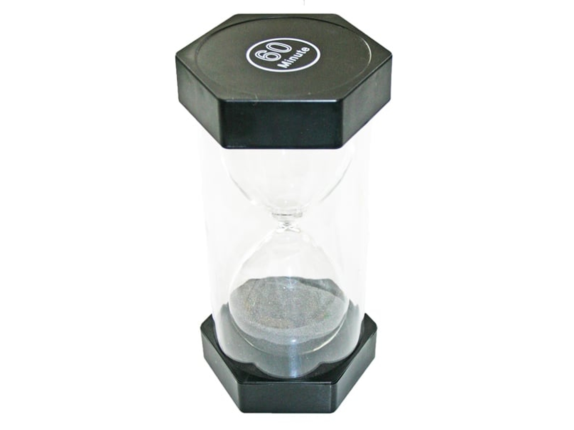 Reloj de arena Eduplay, juguete negro con 60 minutos de juego educativo y colorido.