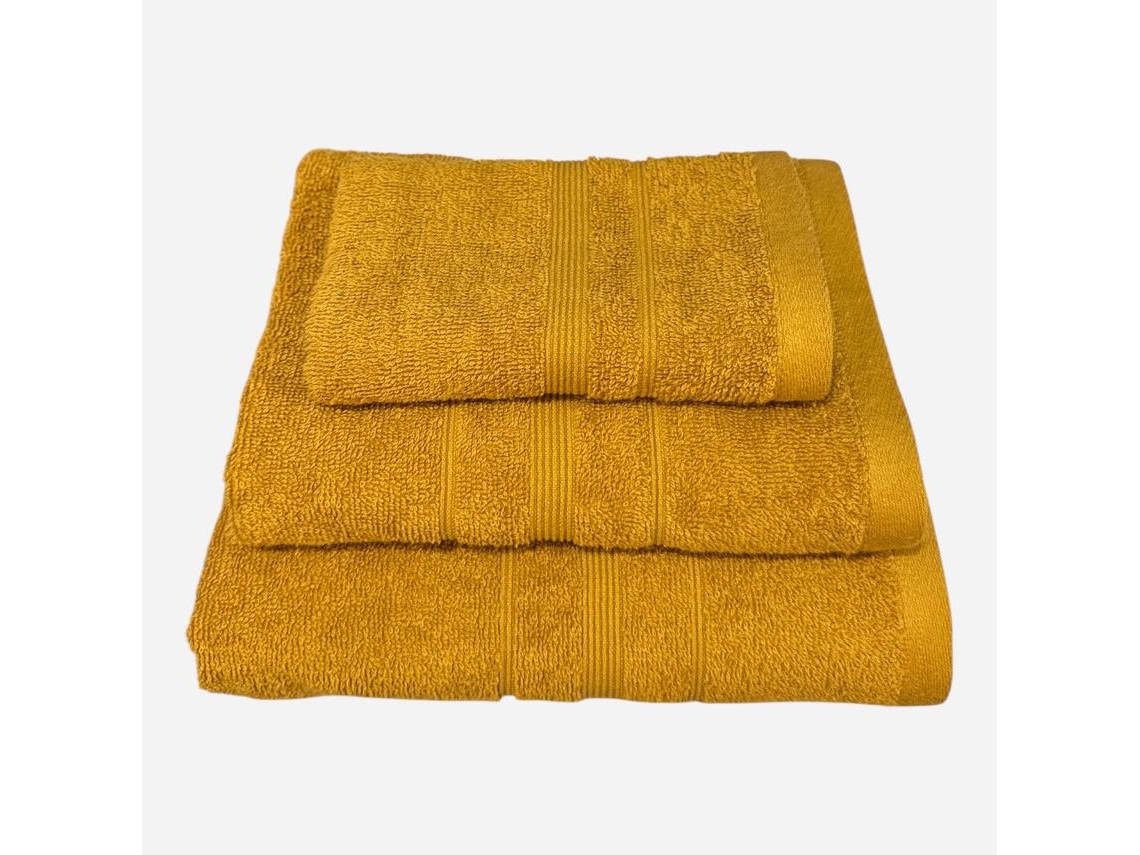 Pack de 3 Toallas de Baño ONIRICA Ibiza (450gr - Mostaza)