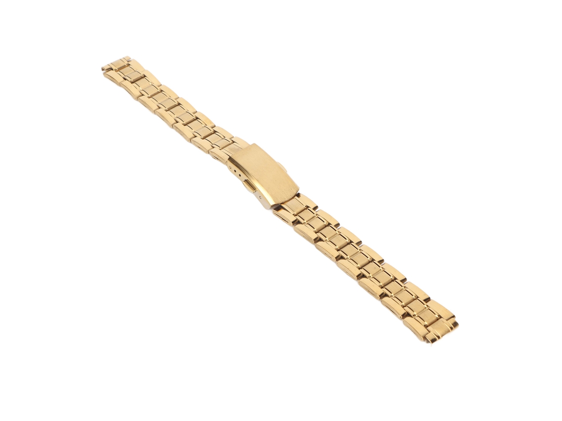 Brazalete De Reloj De Acero Inoxidable Con Cierre De Doble Seguridad Para Hombre Y Mujer, Color Dorado, 14 Mm.