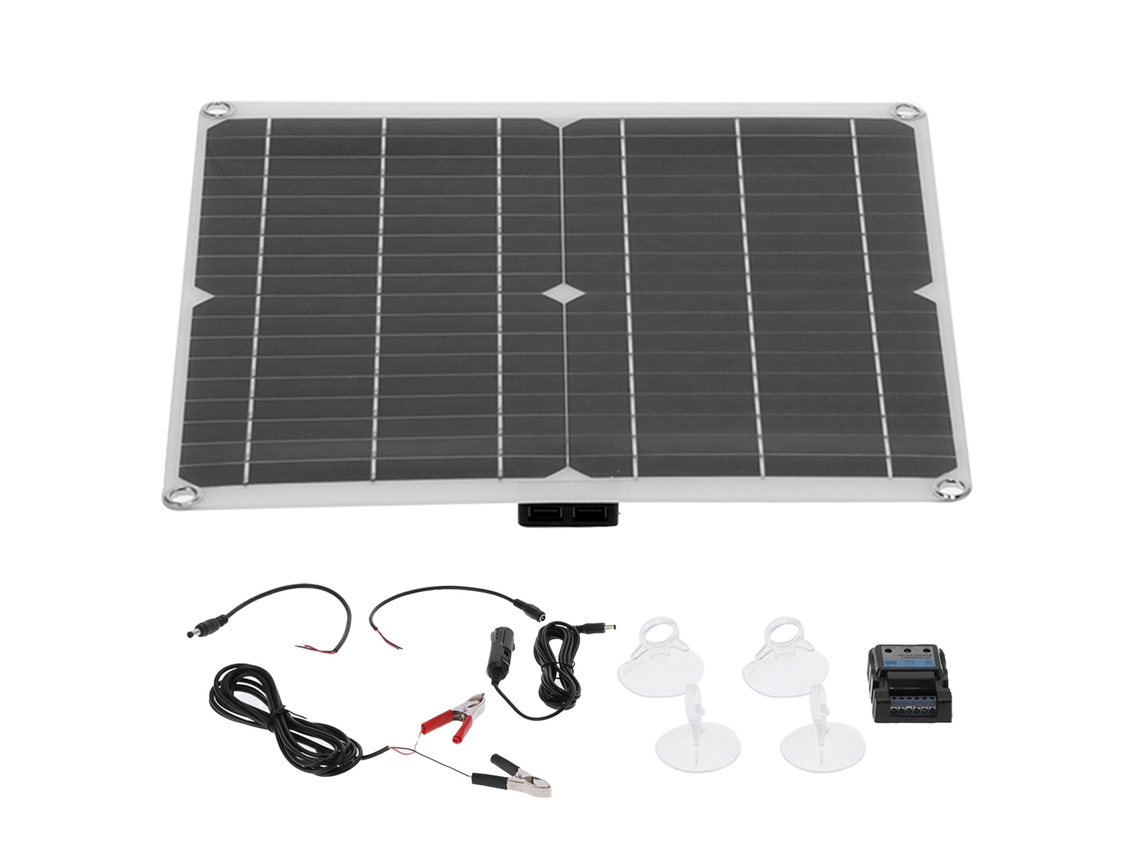 Cargador de batería solar para coche, panel de control impermeable con encendedor de cigarrillos SC1820 DC18V 20W