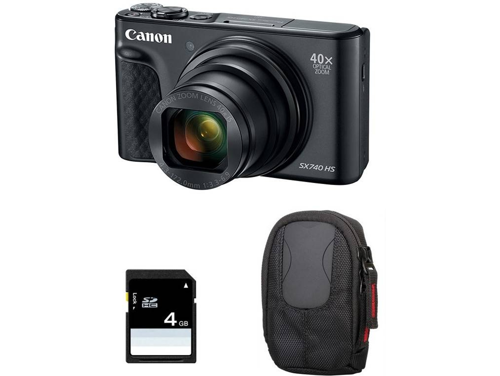Kit Cámara Compacta CANON Powershot SX740 HS + Bolsa SD 4 Go