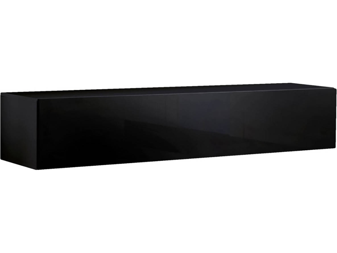 Mueble TV MÓVEIS BONITOS Nora H2 (160x40x30 cm - Negro - Melamina)