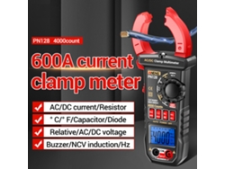 Pinza Amperimétrica Aneng Pn128 De 4000 Cuentas, 600 A, Ac/dc, Rms Verdadero, Multímetro Digital Con Comprobador Ncv.