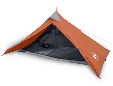 Tienda de campaña para 1 persona VIDAXL impermeable gris y naranja