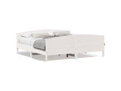 Maison Exclusive - Estructura De Cama Sin Colchón Madera Maciza Blanca 200x200 Cm
