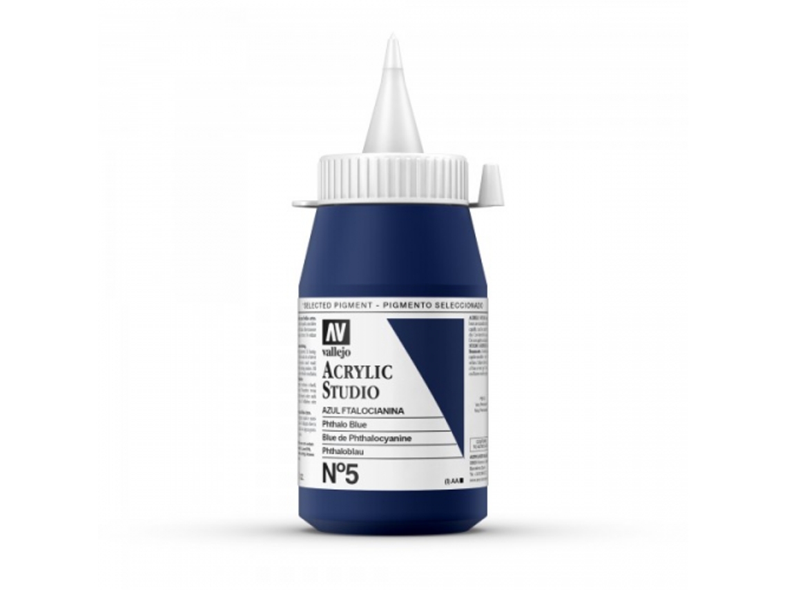 Pintura Acrilica Vallejo Studio 500 Ml (5 Azul Ftalocianina)