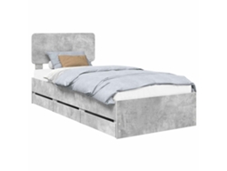 Maison Exclusive - Estructura De Cama Con Cabecera Gris Concreto 90 X 190 Cm
